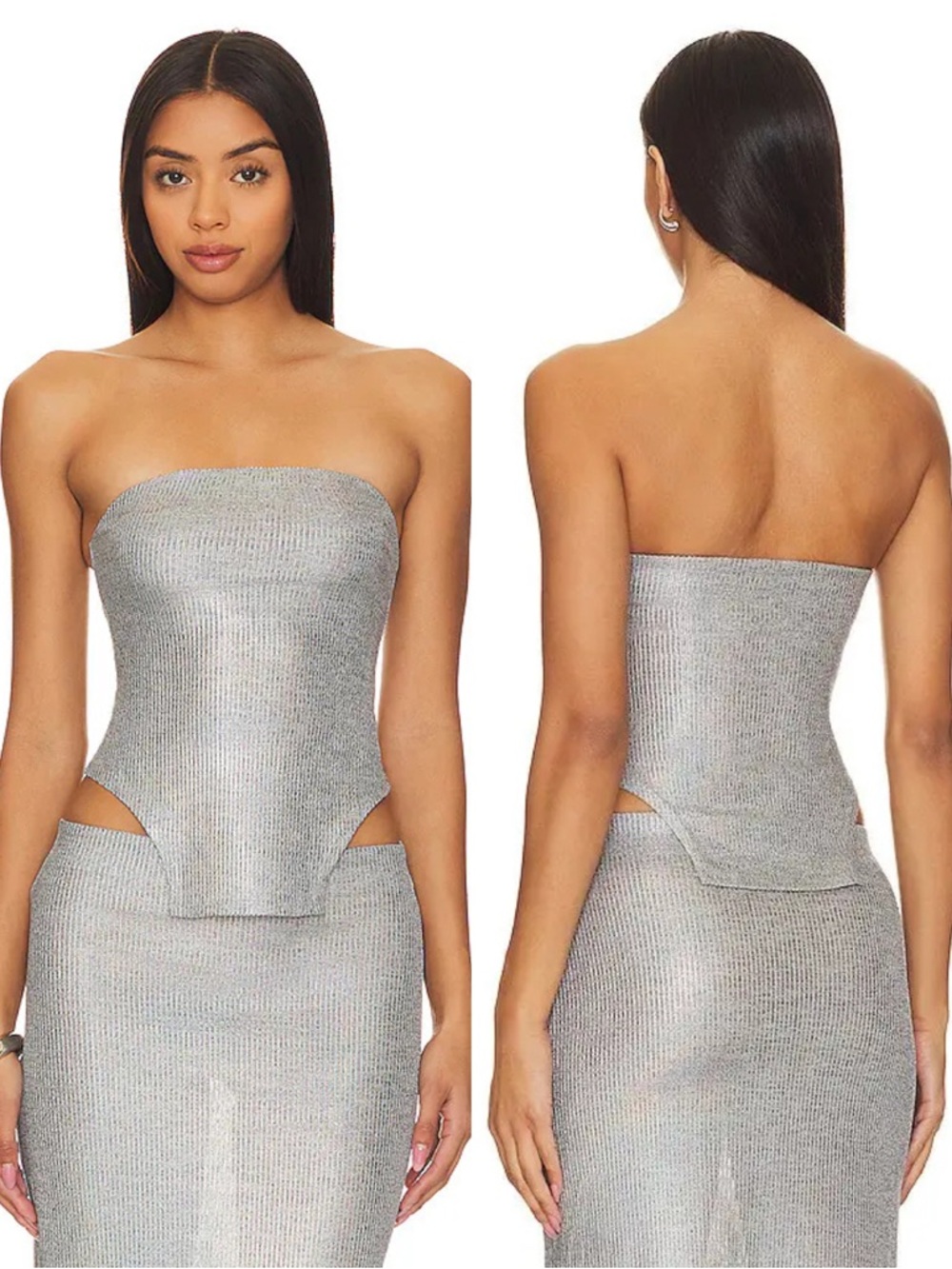 H:ours x Revolve Mika Top In Metallic Silver